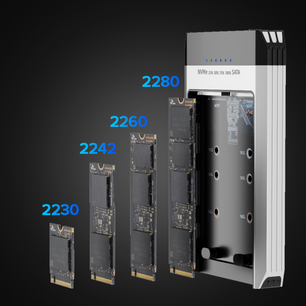 Dual M.2 SSD Enclosure with Offline Clone Max. 10Gbps Data Transmission 5