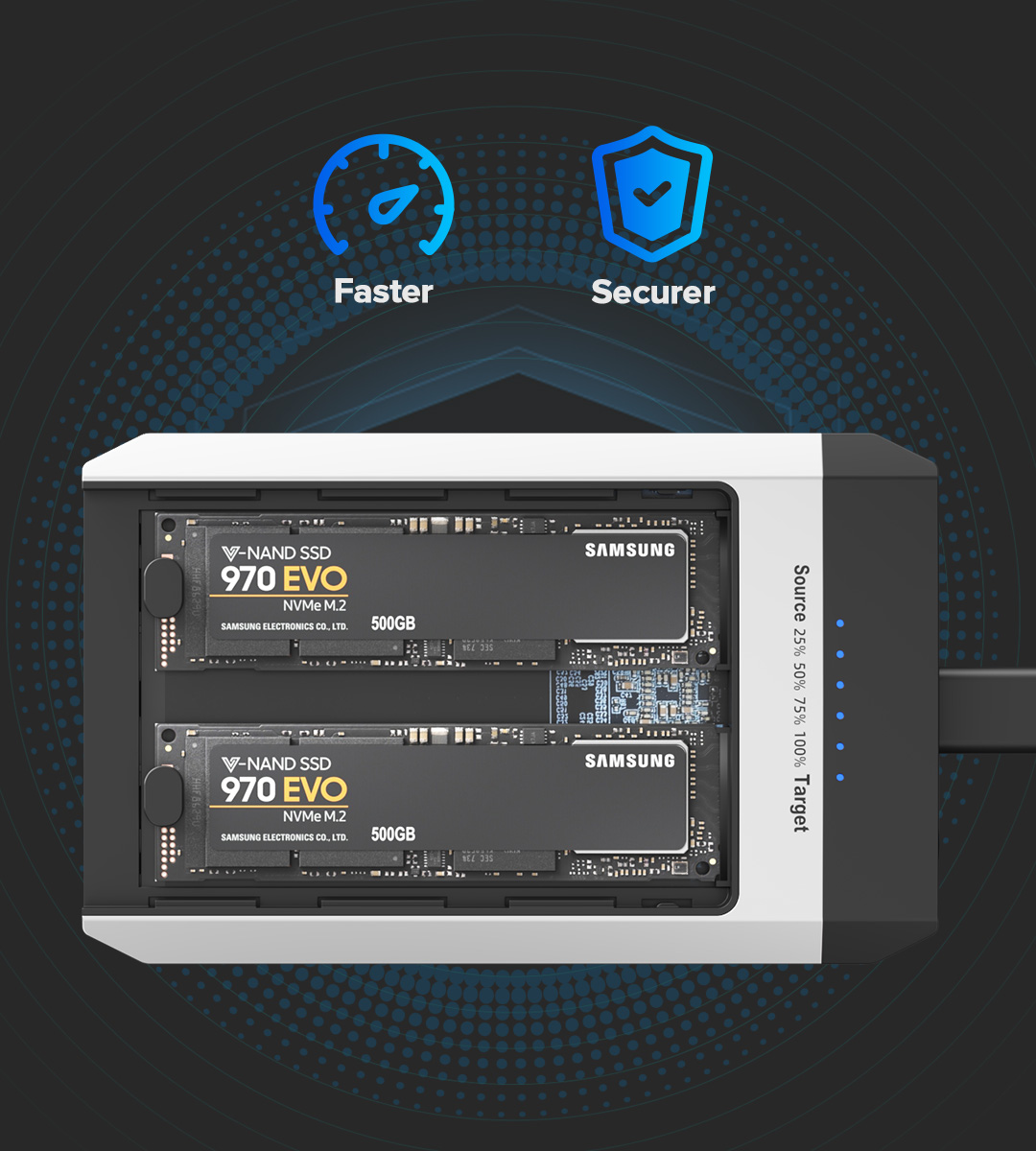 Dual M.2 SSD Enclosures With Offline Clone - Home and