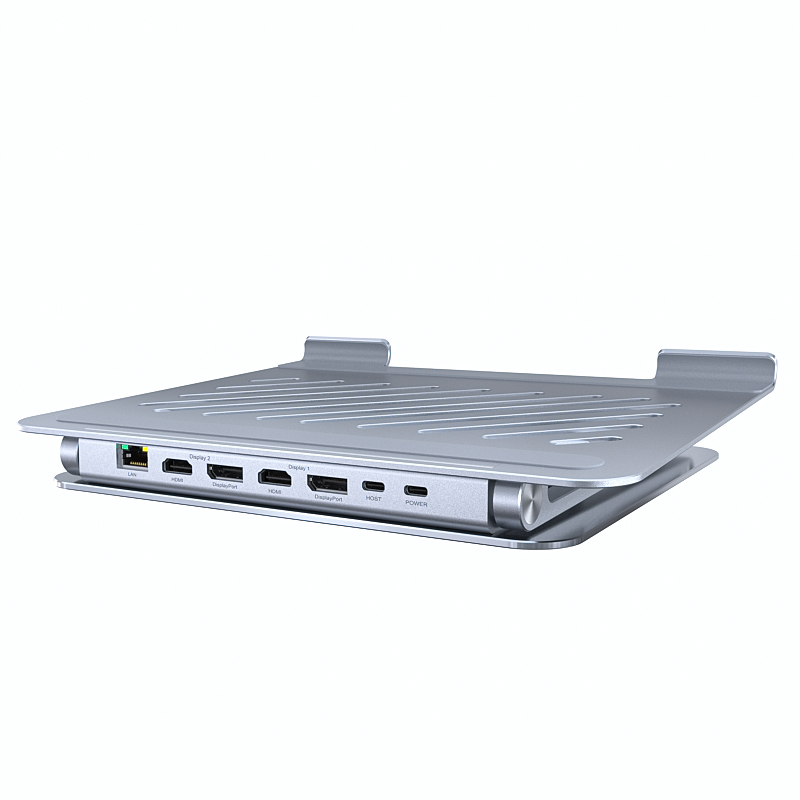 WAVLINK WL-UG63PD18 PRO Ergonomics Laptop Stand with USB-C Dual Display 13-in-1 DisplayLink Docking Station 3