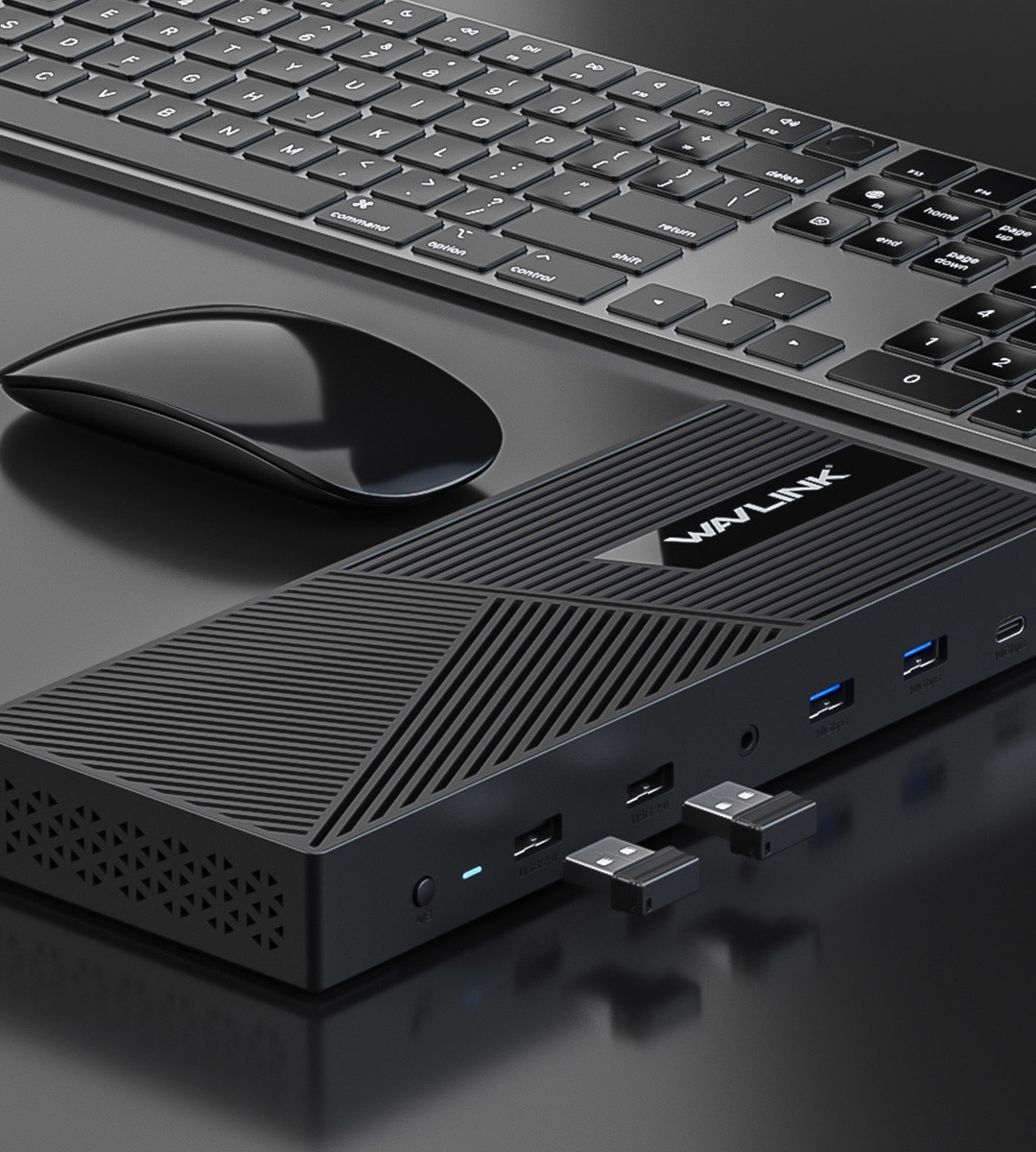 USB-C 10G Triple 4K Display KVM Docking Station With Dual 100W