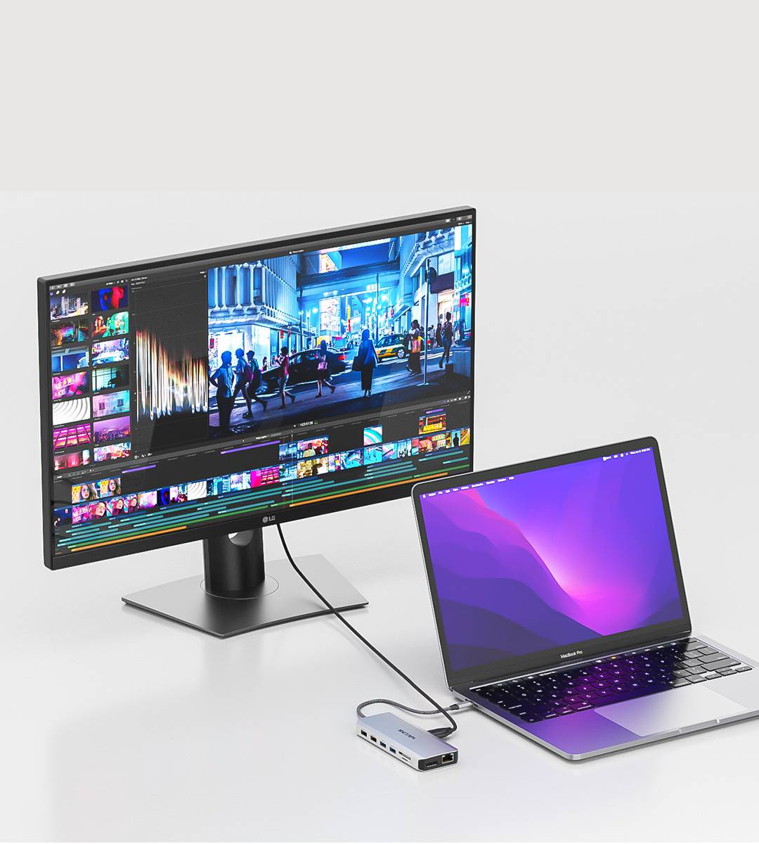 Sd Card WAVLINK Docking Station Monitors, 12 In USB C Hub With