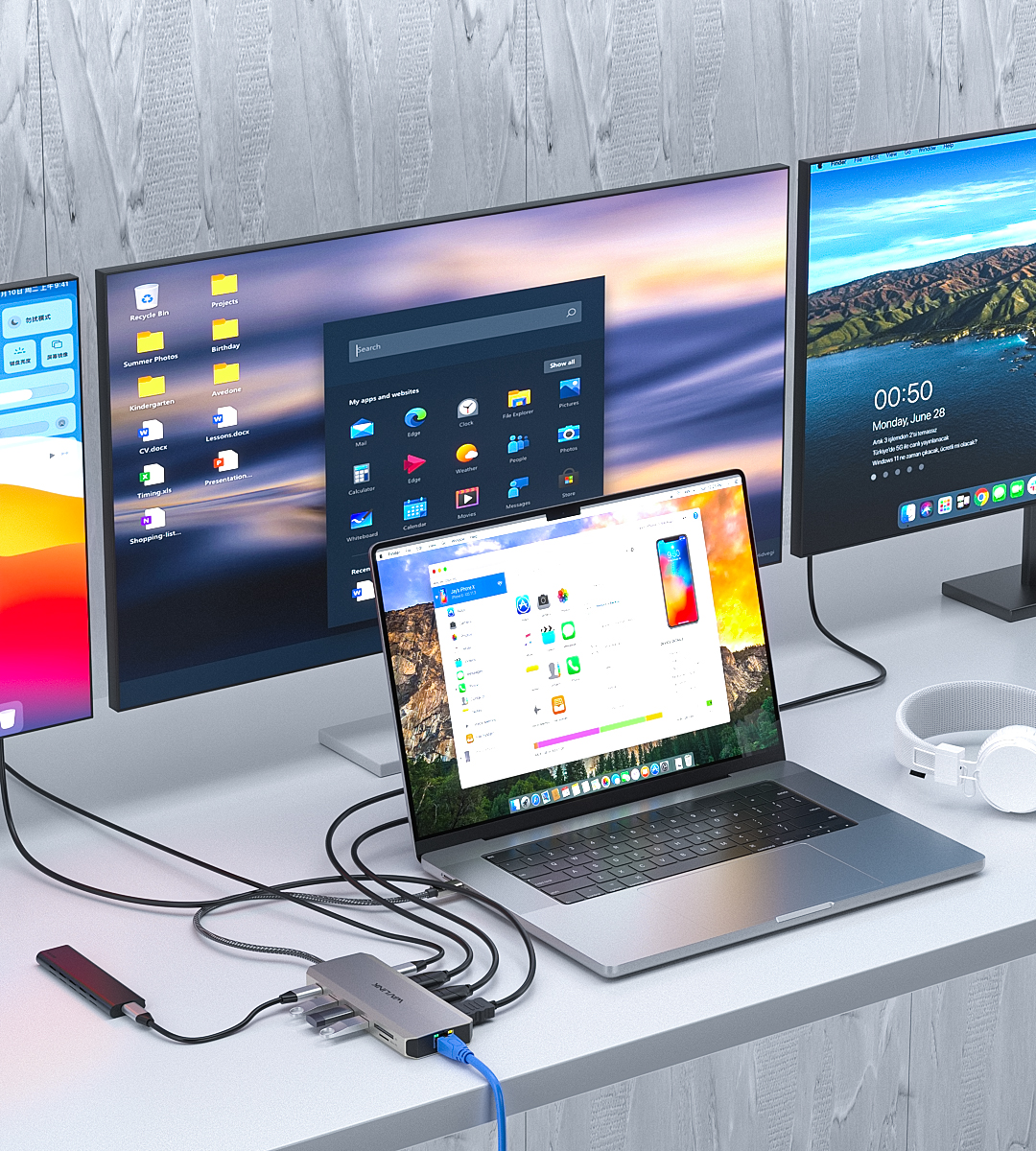 WL-UMD306 USB-C Triple Display 12-in-1 Dock Supporting USB WL-UMD306 USB-C Triple Display 12-in-1 Dock Supporting USB
