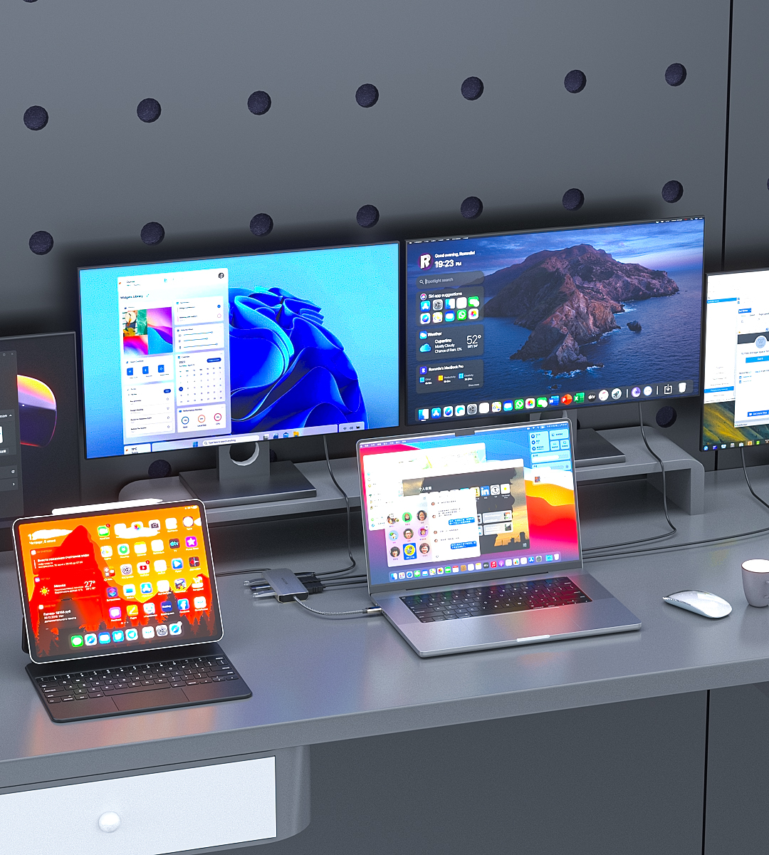 WL-UMD307 USB-C Quad Display 7-in-1 Dock - Home and Business