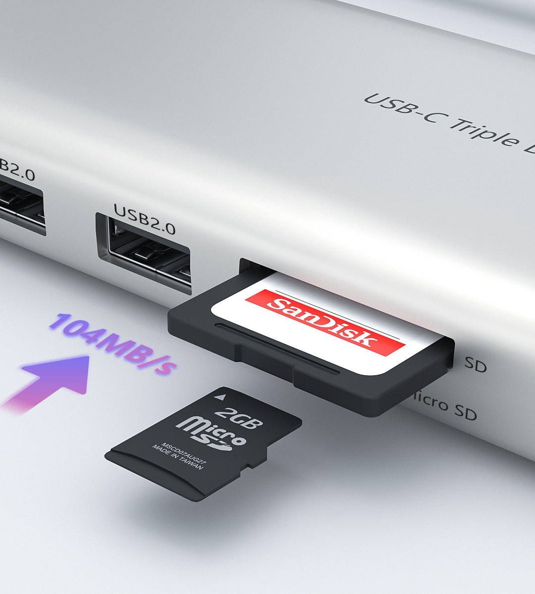 WL-UMD316 USB-C Triple Display 12-in-1 Dock Supporting USB Power