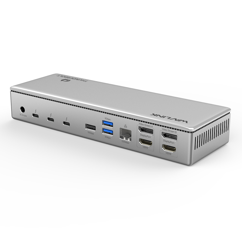 Wavlink 40Gbps Thunderbolt 4 Quad Display 4K@60Hz 14-in-1 Aluminum Docking Station With 98W Power Delivery, SD4.0 Card Reader, 2.5Gbps Ethernet Port 2