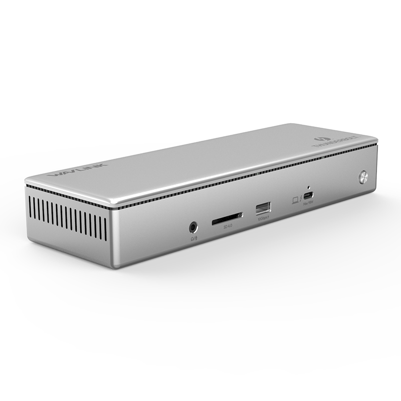 Wavlink 40Gbps Thunderbolt 4 Quad Display 4K@60Hz 14-in-1 Aluminum Docking Station With 98W Power Delivery, SD4.0 Card Reader, 2.5Gbps Ethernet Port 4