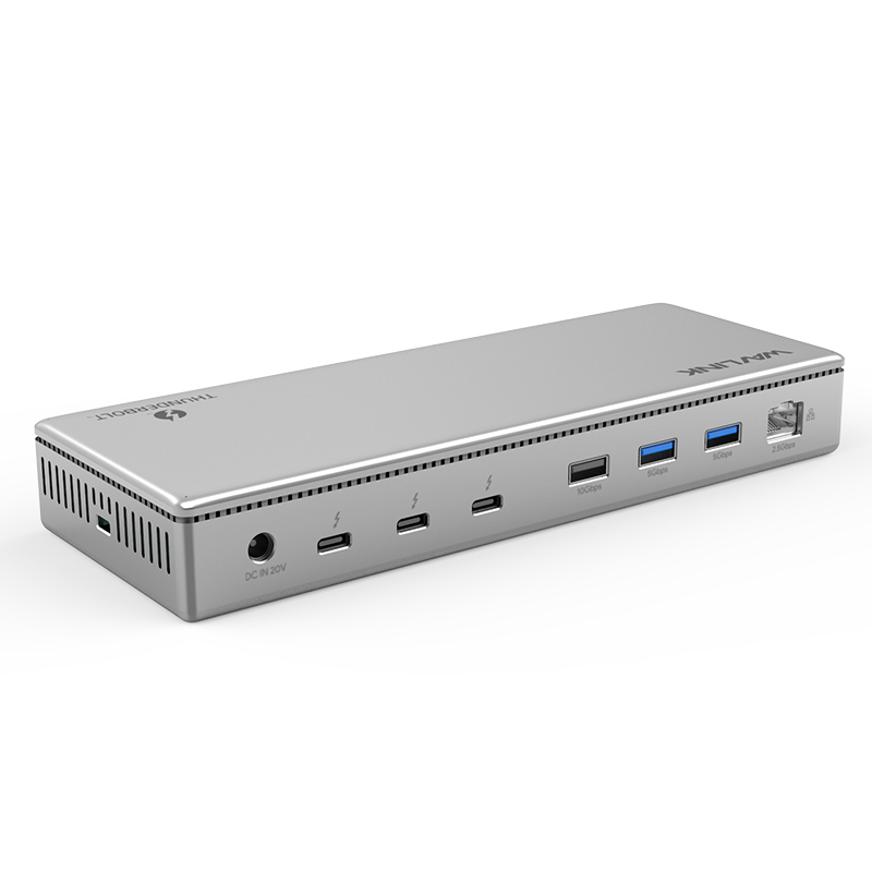 40Gbps Thunderbolt4 Dual Display 4K@60Hz Aluminum 11-in-1 Docking Station With 98W Power Delivery, SD4.0 Card Reader, 2.5Gbps Ethernet Port 1