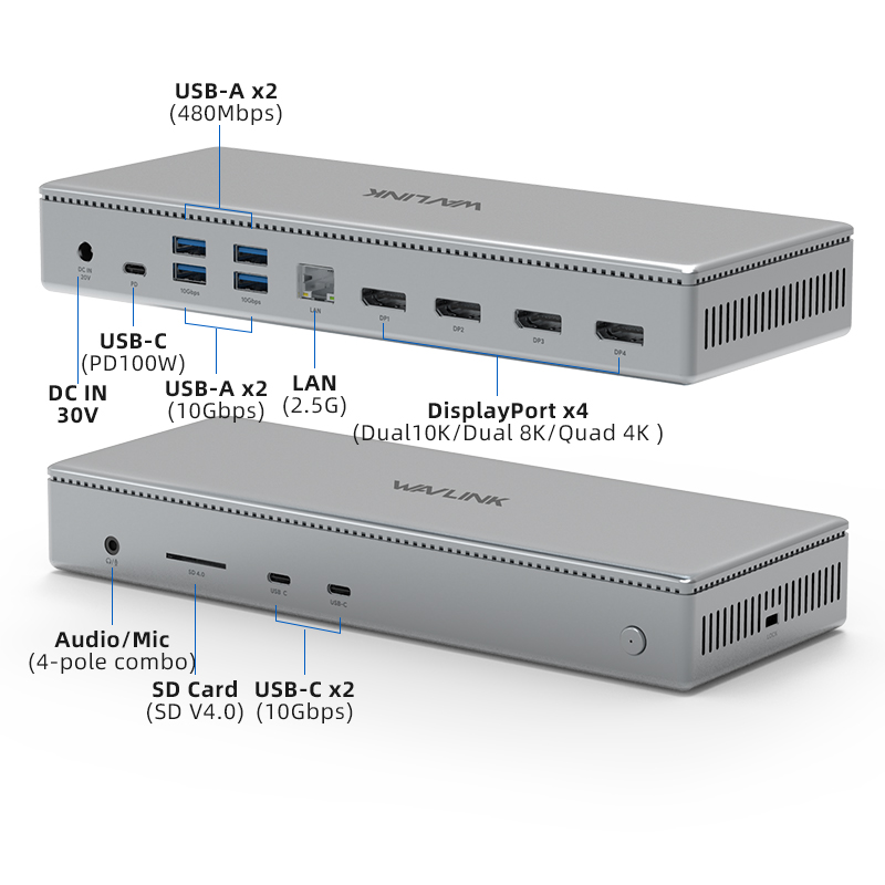 WAVLINK Produces Global First 10K USB Universal Docking Station Powered by Displaylink DL7400 2