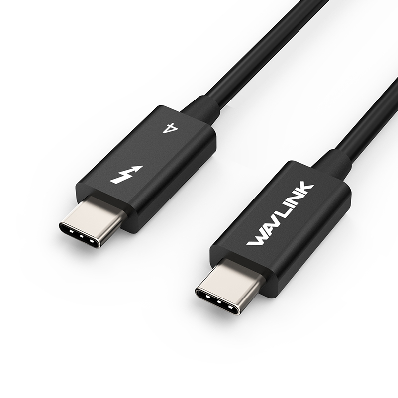 WAVLINK Thunderbolt 4 Cable 40Gbps Data Transfer, 2.3 ft USB-C Video Cable, Supports Single 8K/Dual 4K Display & 100W Charging for MacBook Pro/Air, iPad 2022, Dock, External SSDs, eGPU and More