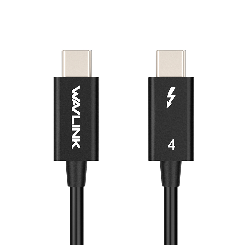 WAVLINK Thunderbolt 4 Cable 40Gbps Data Transfer, 3.3 ft USB-C Video Cable, Supports Single 8K/Dual 4K Display & 240W Charging for MacBook Pro/Air, iPad 2022, Dock, External SSDs, eGPU and More 3