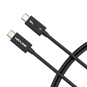 WAVLINK Thunderbolt 4 Cable 40Gbps Data Transfer, 3.3 ft USB-C Video Cable, Supports Single 8K/Dual 4K Display & 240W Charging for MacBook Pro/Air, iPad 2022, Dock, External SSDs, eGPU and More