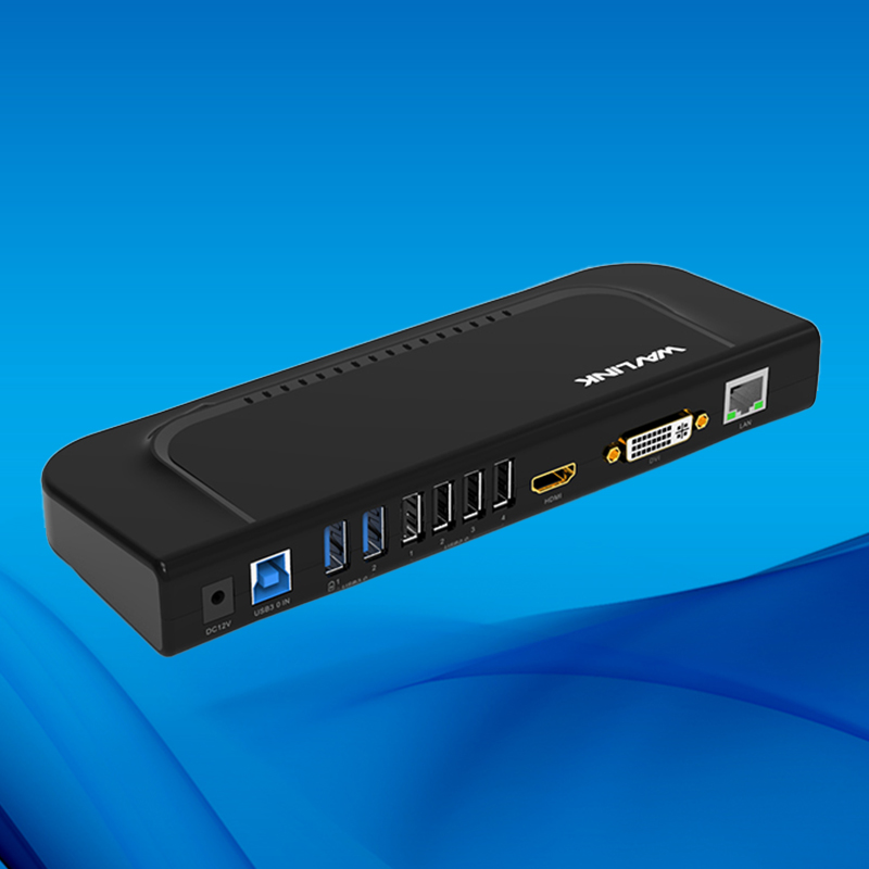 USB 3.0 Dual Display 11-in-1 Universal Docking Station with 4K HDMI and 1080P DVI Dual Display