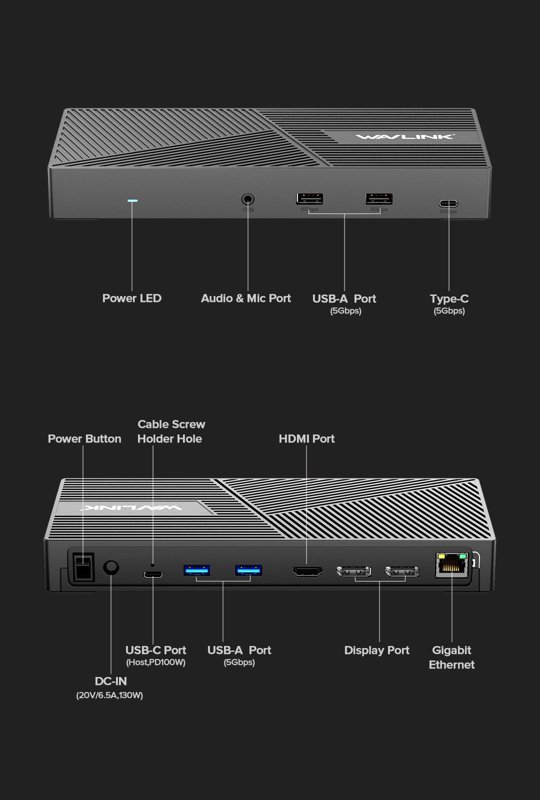 WAVLINK ドッキングステーション　WL-UG69PD24-JP 3画面 Wavlink USB-C Universal Triple 4K Display Docking Station
