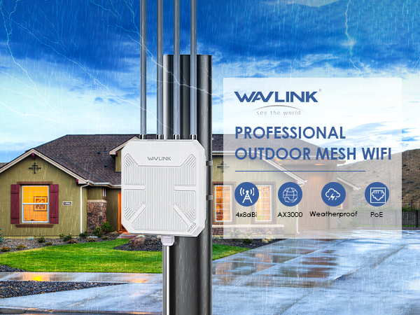 WAVLINK WiFi6 Outdoor Access Point, Dual Band 2.4G+5G AX3000