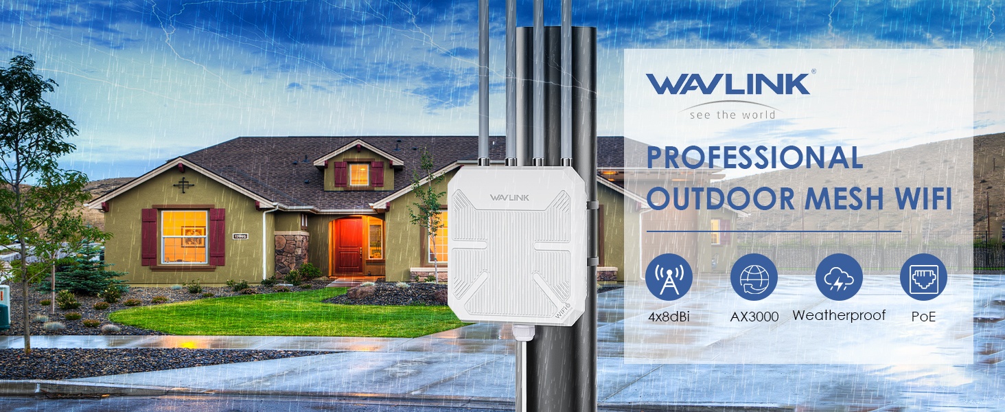 Répéteur WiFi Extérieur AC1200 IP65 - Puissant Et étanche Pour Grand Jardin, Ferme Ou Entreprise