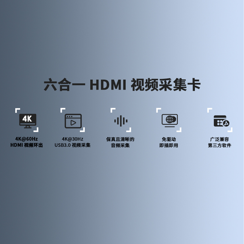WL-HG901U：睿因 4K HDMI 视频采集卡，支持VRR，即插即用，多系统兼容 2