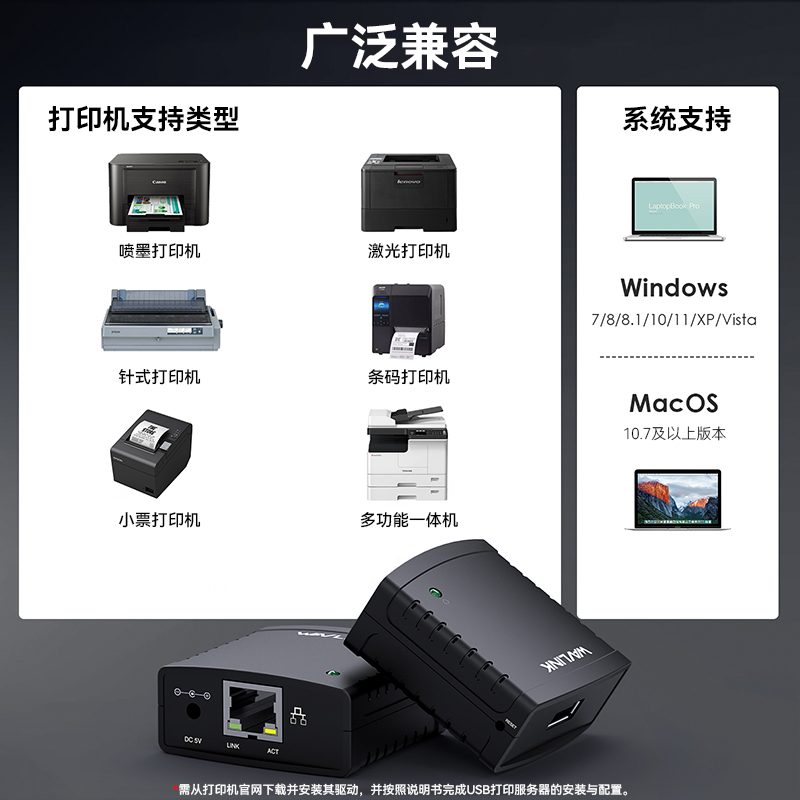 USB 2.0网络打印服务器 | 支持LPR协议，10/100Mbps高速传输 4