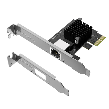 睿因2.5G Base-T PCIe有线网卡，搭载RTL8125B芯片，速率自适应2500M/1000M/100M，兼容Windows11/10/8/8.1/7与Linux系统，附赠半高挡板，小机箱也能安装