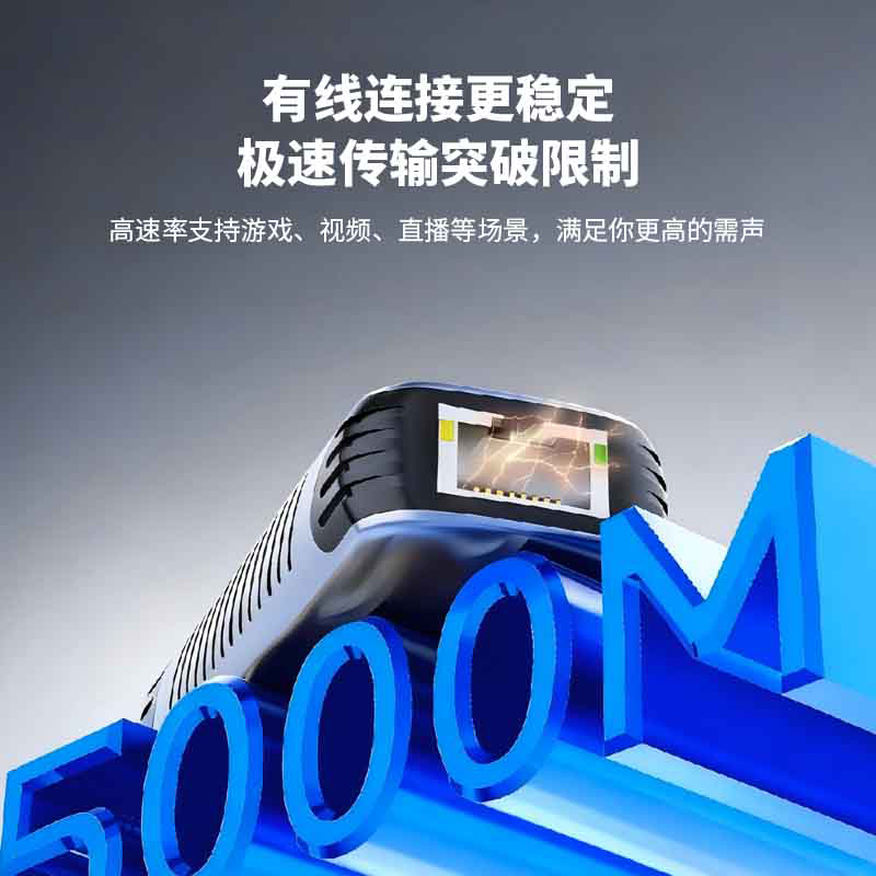 睿因 USB-C 转 5Gbps 网卡, 支持95W上行充电，适用于笔记本，台式机，兼容Windows 10/11, MacOS 11及以上 2