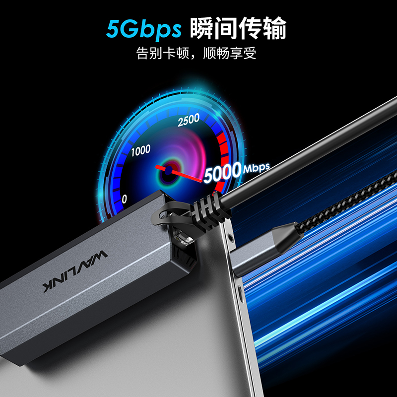 USB-C 5Gbps以太网适配器带95W快充 3