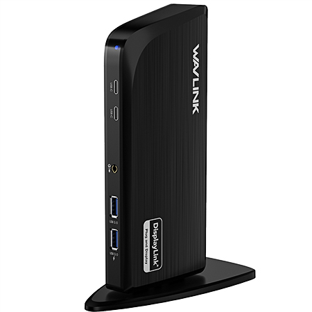 WAVLINK 13合1 USB-C笔记本扩展坞，三屏显示（4K HDMI + 2K HDMI/DVI），6个5Gbps USB接口，千兆以太网，兼容Mac与Windows