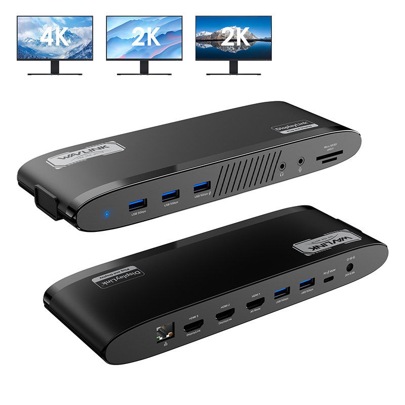 双2K+4K DisplayLink通用扩展坞，适配Mac M1-M4/Windows，13合一接口，100W充电 2