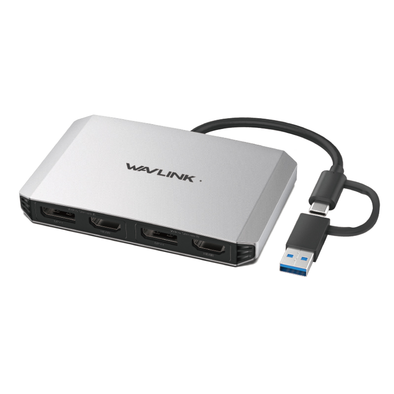 WAVLINK USB-C 和USB 3.0转双4K DP和HDMI适配器