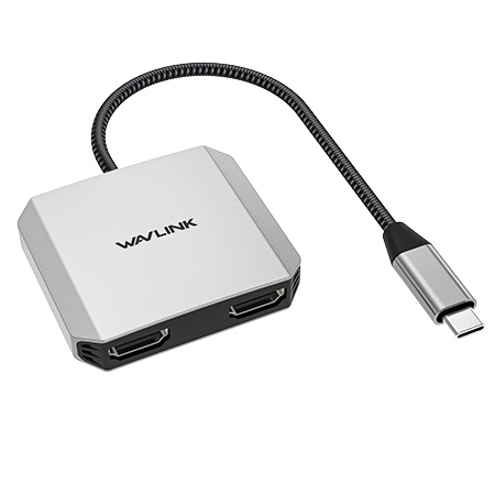 WAVLINK USB-C转双4K HDMI适配器（支持95W直通充电）
