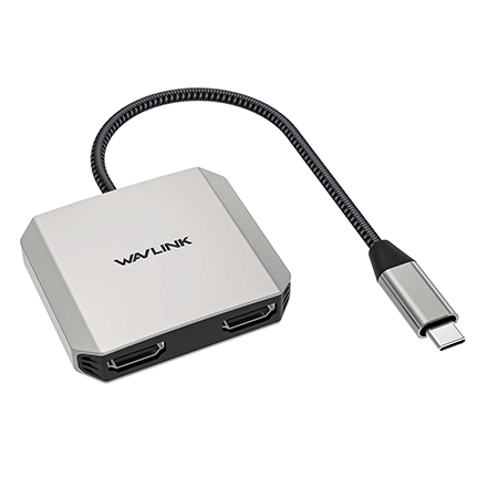 睿因 USB-C转双 4K HDMI扩屏器，三合一HDMI适配器，配备95W上行充电
