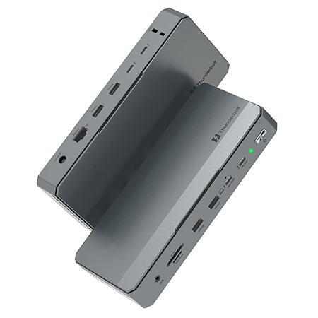 WAVLINK 雷电5拓展坞，12合1集线器，最高可达120Gbps传输速度，最大140W PD充电功率，支持三屏4K/双屏8K显示，适用于Mac和Windows的雷电5/4笔记本电脑