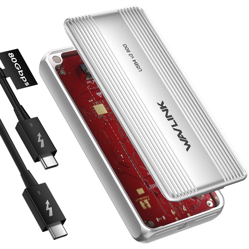 【睿因推荐】USB4 V2 PCle Gen4 NVMe硬盘盒，JHL9480芯片赋能，6000+MB/s读取速度&5000+MB/s写入速度，内置散热扇，即插即用，兼容雷电4/5、USB4 V2接口，适合M4/M3/M2苹果电脑