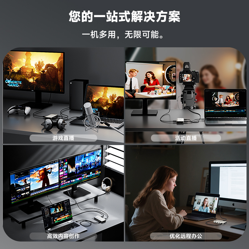WAVLINK 二合一性能旗舰：4K采集卡 & 拓展坞 5
