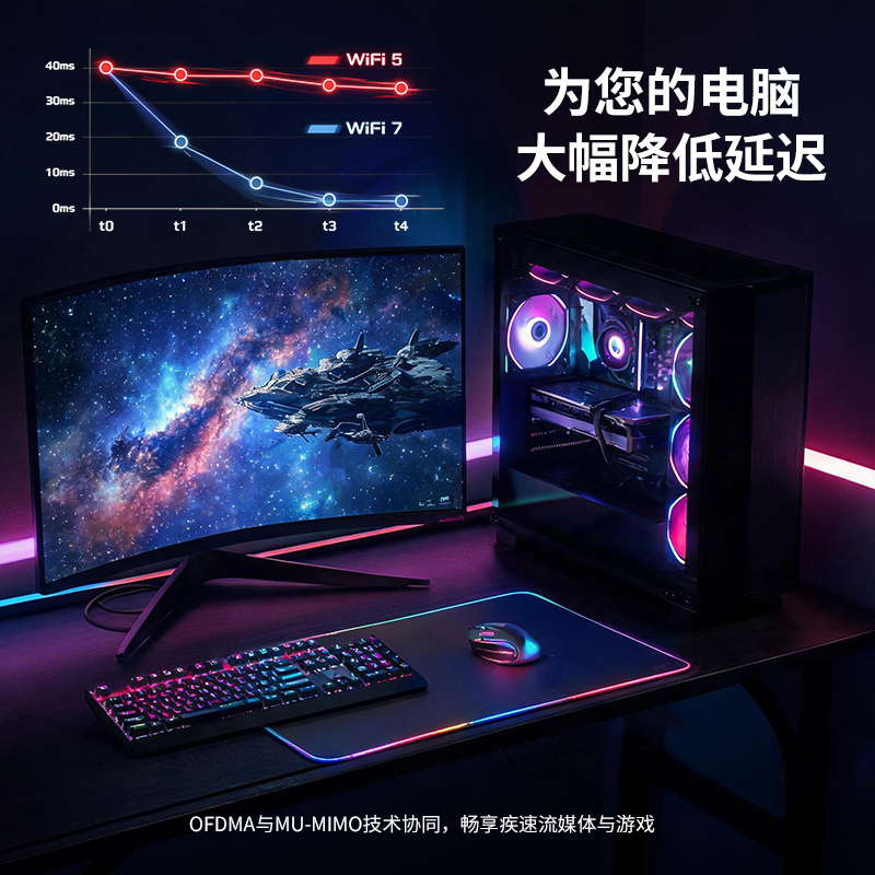 Wi-Fi 7三频BE6500 PCIe网卡，带磁吸底座 5