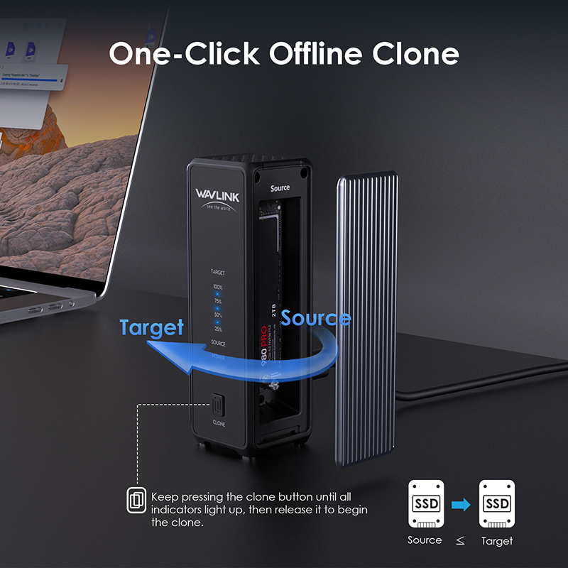 WAVLINK USB4 PCIe NVMe Dual SSDs Enclosure 4