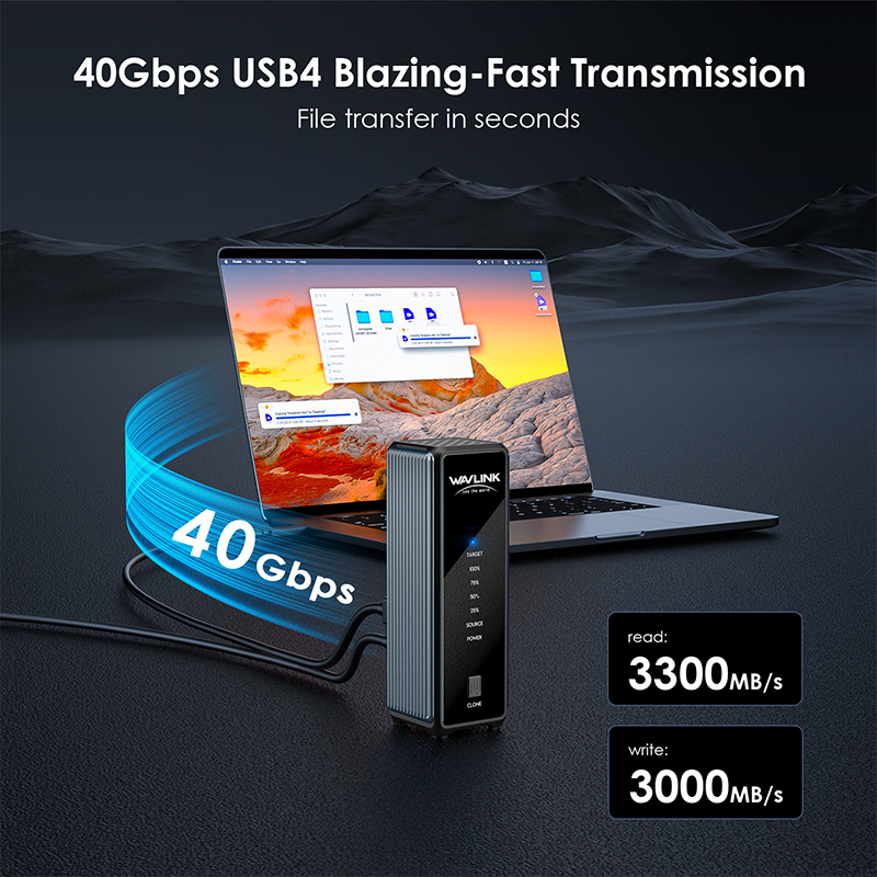 WAVLINK USB4 PCIe NVMe Dual SSDs Enclosure 2