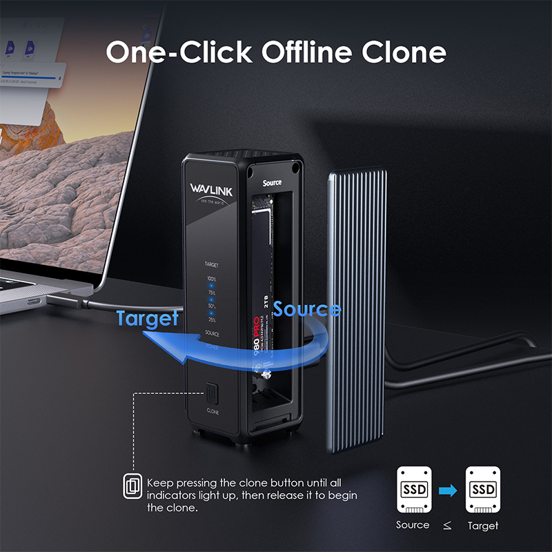 WAVLINK USB4 PCIe NVMe Dual SSDs Enclosure 4