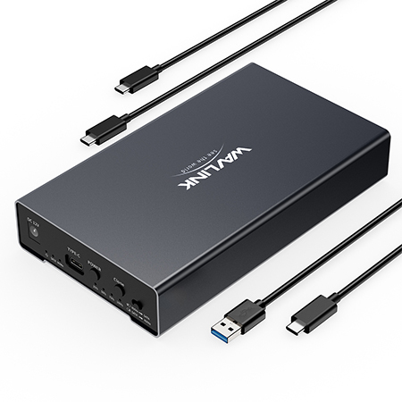 RapidFire U2C: WAVLINK M.2 NVMe & 2.5"/3.5" SATA HDD/SSD Dual-Bay Enclosure