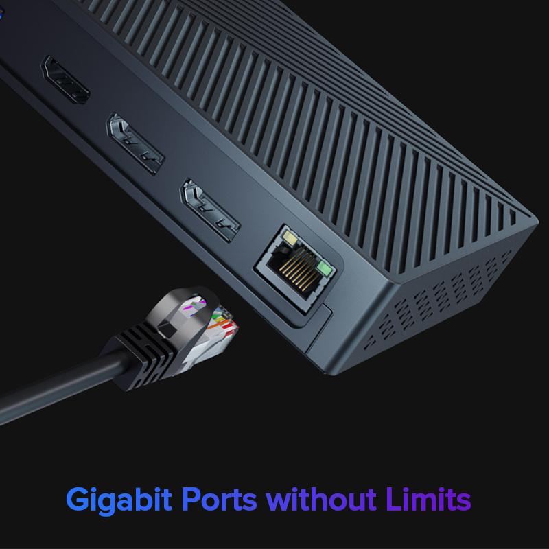 WAVLINK USB-C HDMI and DisplayPort Triple Display 4K@60Hz 10-in-1 Universal Docking Station with 100W Power Delivery 3