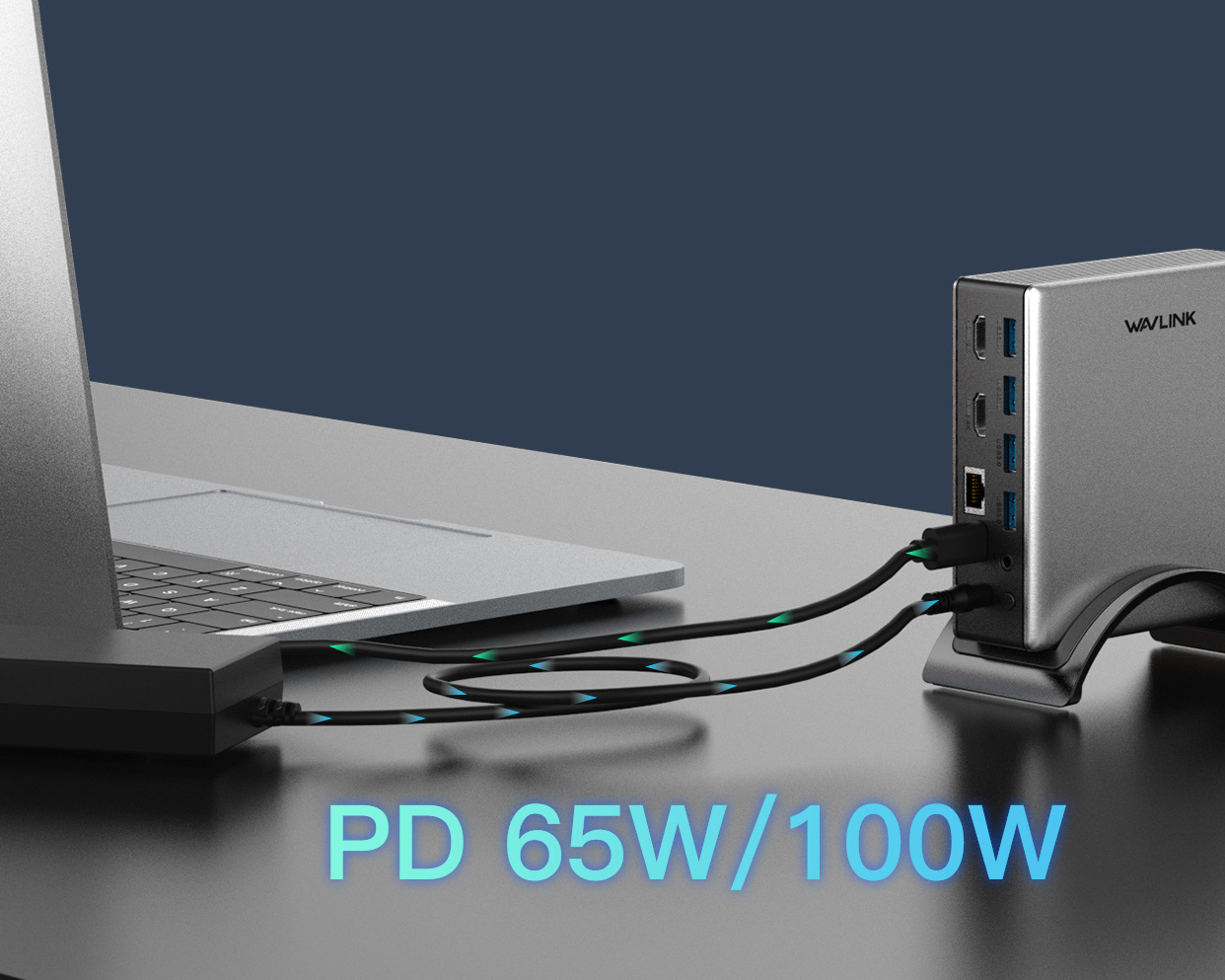 Universal USB-C Docking Station with 65W Power