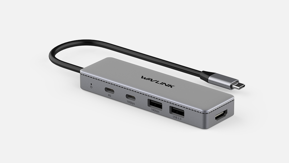 Wavlink USB C Hub, 6-Port USB 3.0 Hub Powered 65W Charging, Mini