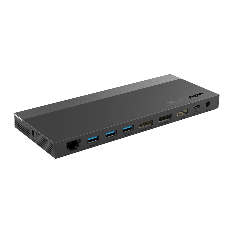 WL-UMD01R / WL-UMD01R PRO USB-C Triple Display 11-in-1 MST Docking Station with Power Delivery up to 100W to laptop