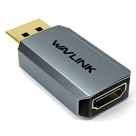 WAVLINK 4K DisplayPort to HDMI Adapter, Uni-Directional DP to HDMI Converter Male to Female, Compact Mini Active Adapter 4K/2K@60Hz, Compatible for AMD, Dell, HP, Lenovo Devices