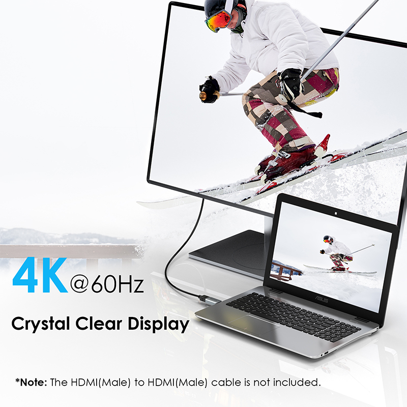 WAVLINK 4K DisplayPort to HDMI Adapter, Uni-Directional DP to HDMI Converter Male to Female, Compact Mini Active Adapter 4K/2K@60Hz, Compatible for AMD, Dell, HP, Lenovo Devices 2