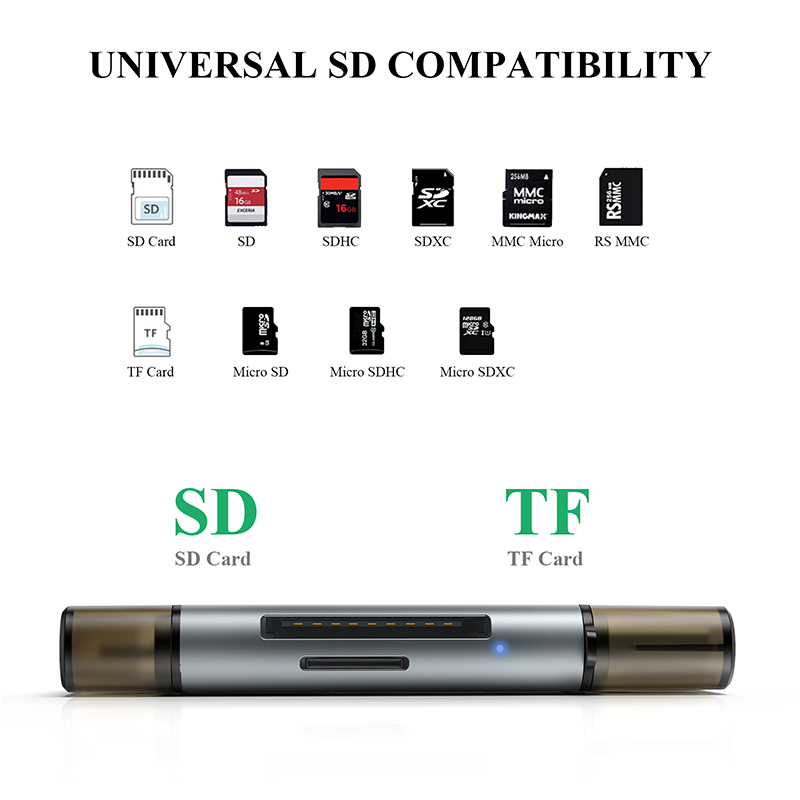 Portable 2 in 1 SD/Micro SD3.0 Card Reader 2