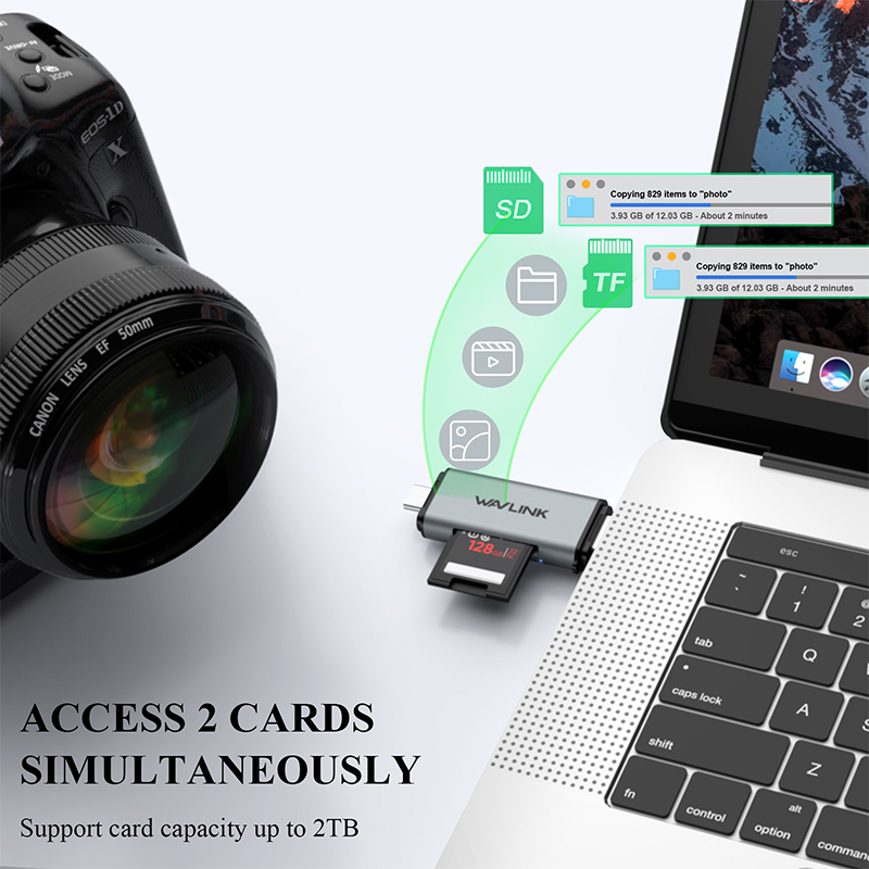 Portable 2 in 1 SD/Micro SD3.0 Card Reader 3