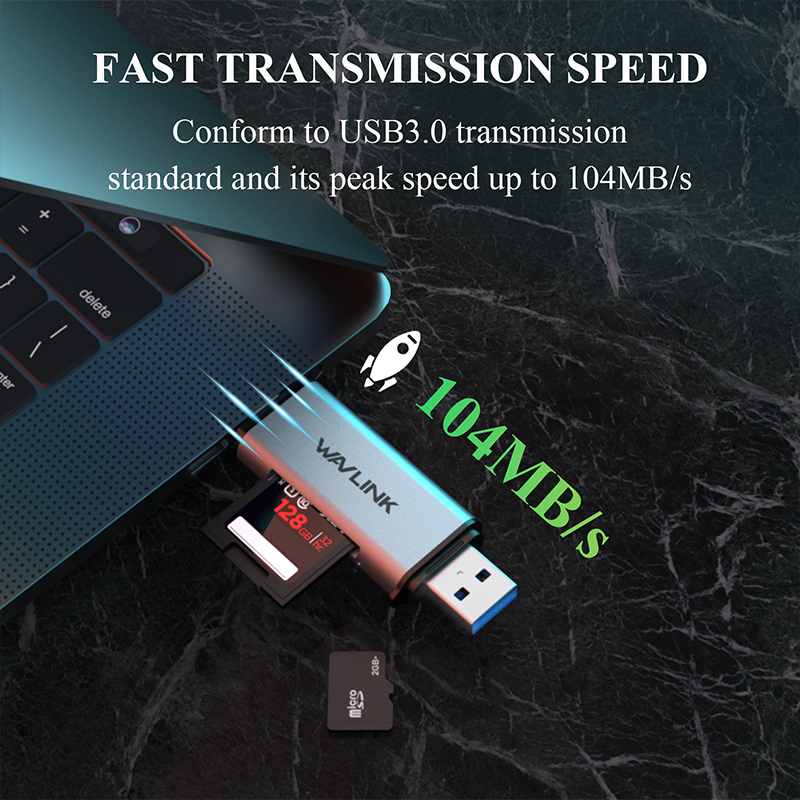 Portable 2 in 1 SD/Micro SD3.0 Card Reader 4