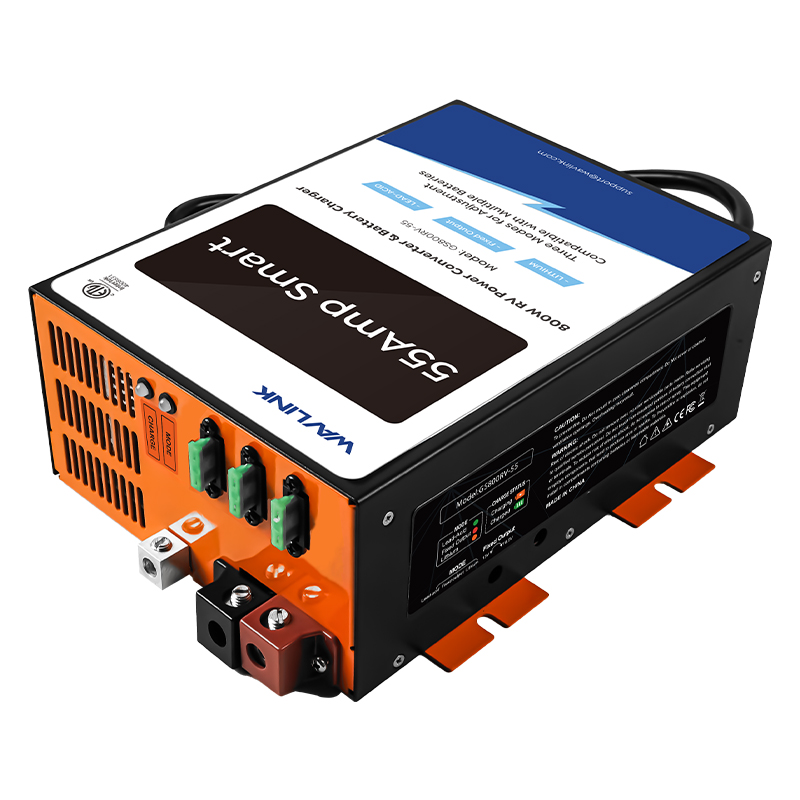 WAVLINK 800W Smart RV Battery Charger, Max 55A Multi-Stage Charger with Fuse-Replaceable Design & 6-Way Protection, for 12V Lithium/Lead-Acid RV Batteries, Auto Power Converter for RVs, Boats, Campers