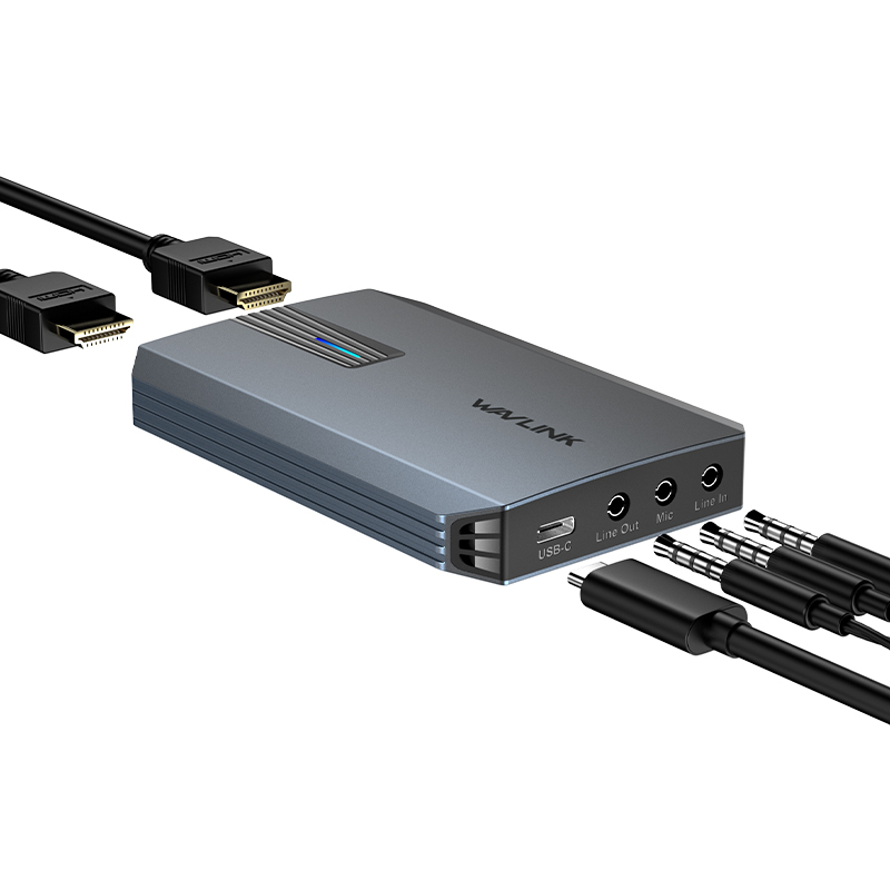 WL-HG901U: WAVLINK 4K HDMI Video Capture Card, VRR Support, Plug and Play, Compatible with Multiple Systems