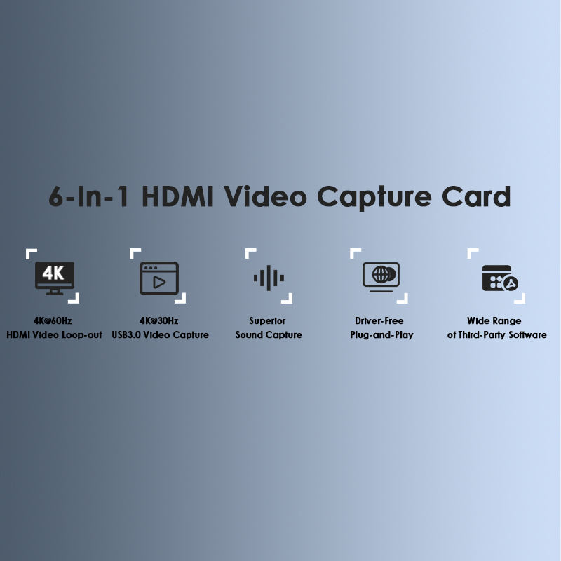 WL-HG901U: WAVLINK 4K HDMI Video Capture Card, VRR Support, Plug and Play, Compatible with Multiple Systems 2