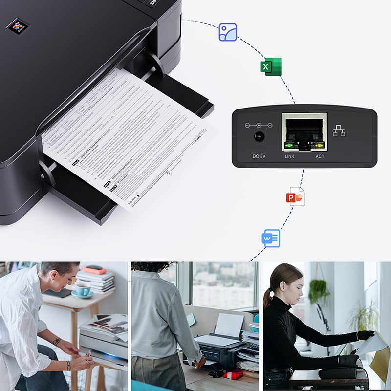 USB 2.0 Network Print Server | Supports LPR Protocol, 10/100Mbps High-Speed Transmission 5